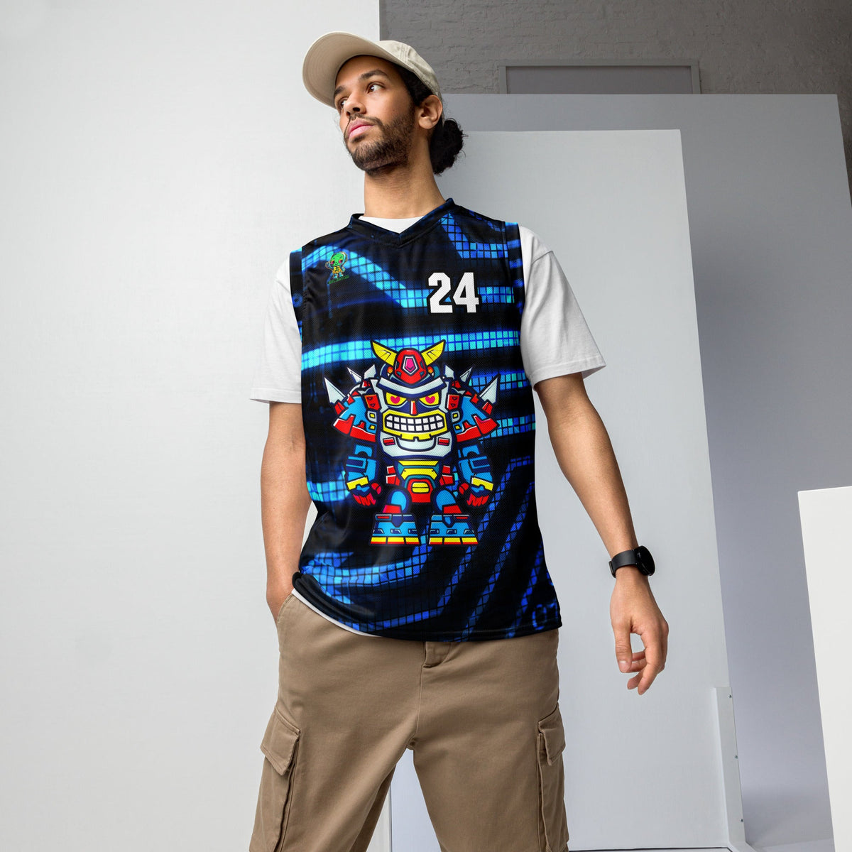 Robo Ranger - Recycled unisex basketball jersey - Digital Pulse - BBairt