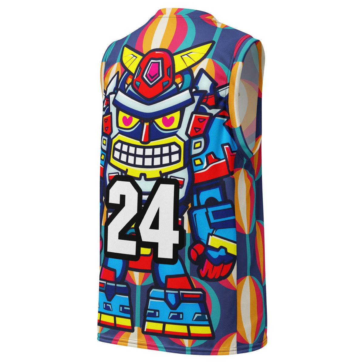 Robo Ranger - Recycled unisex basketball jersey - Retro Carnival Colorway - BBairt