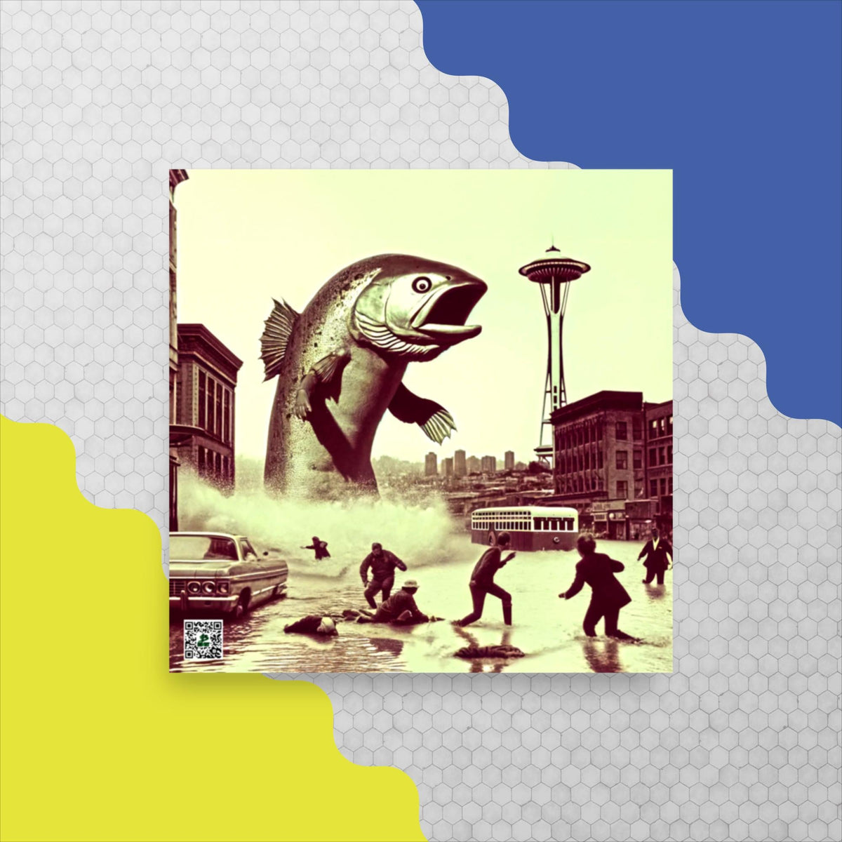 Salmon Surge in Seattle - Photo paper poster - BBairt