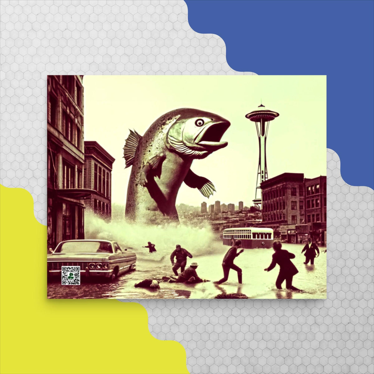 Salmon Surge in Seattle - Photo paper poster - BBairt