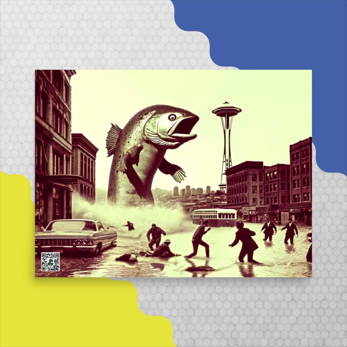 Salmon Surge in Seattle - Photo paper poster - BBairt