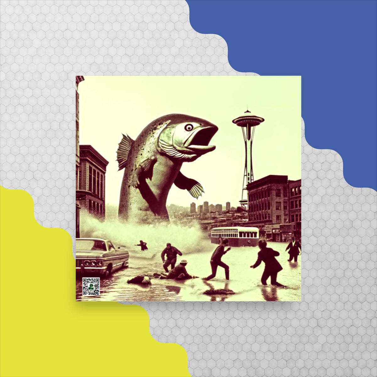 Salmon Surge in Seattle - Photo paper poster - BBairt