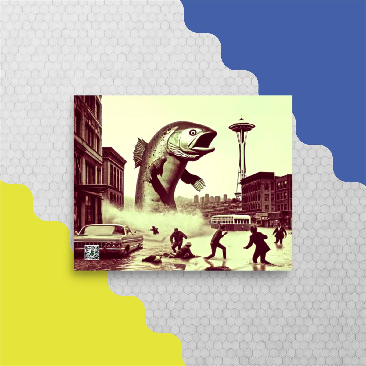 Salmon Surge in Seattle - Photo paper poster - BBairt