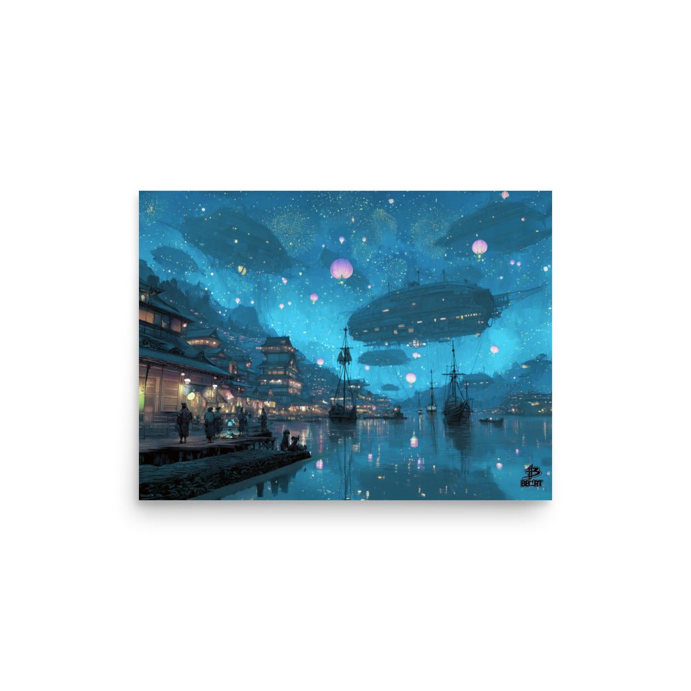 Skydrift Lantern Harbor – Photo Paper Poster - BBairt