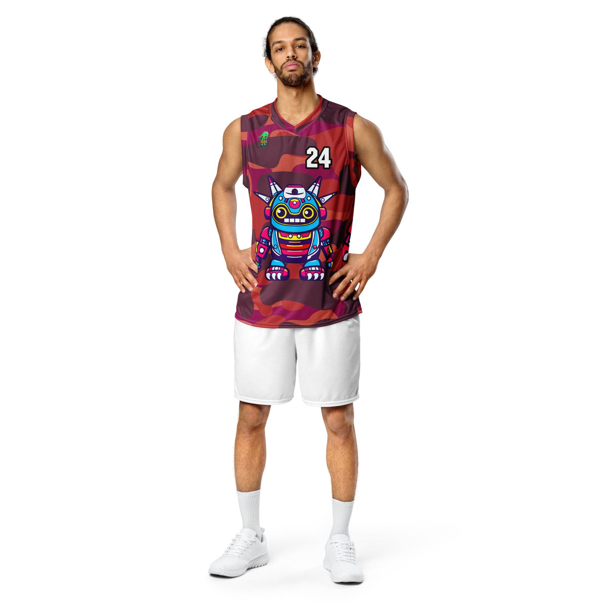 Techno Guardian - Recycled unisex basketball jersey - Inferno Camo Colorway - BBairt