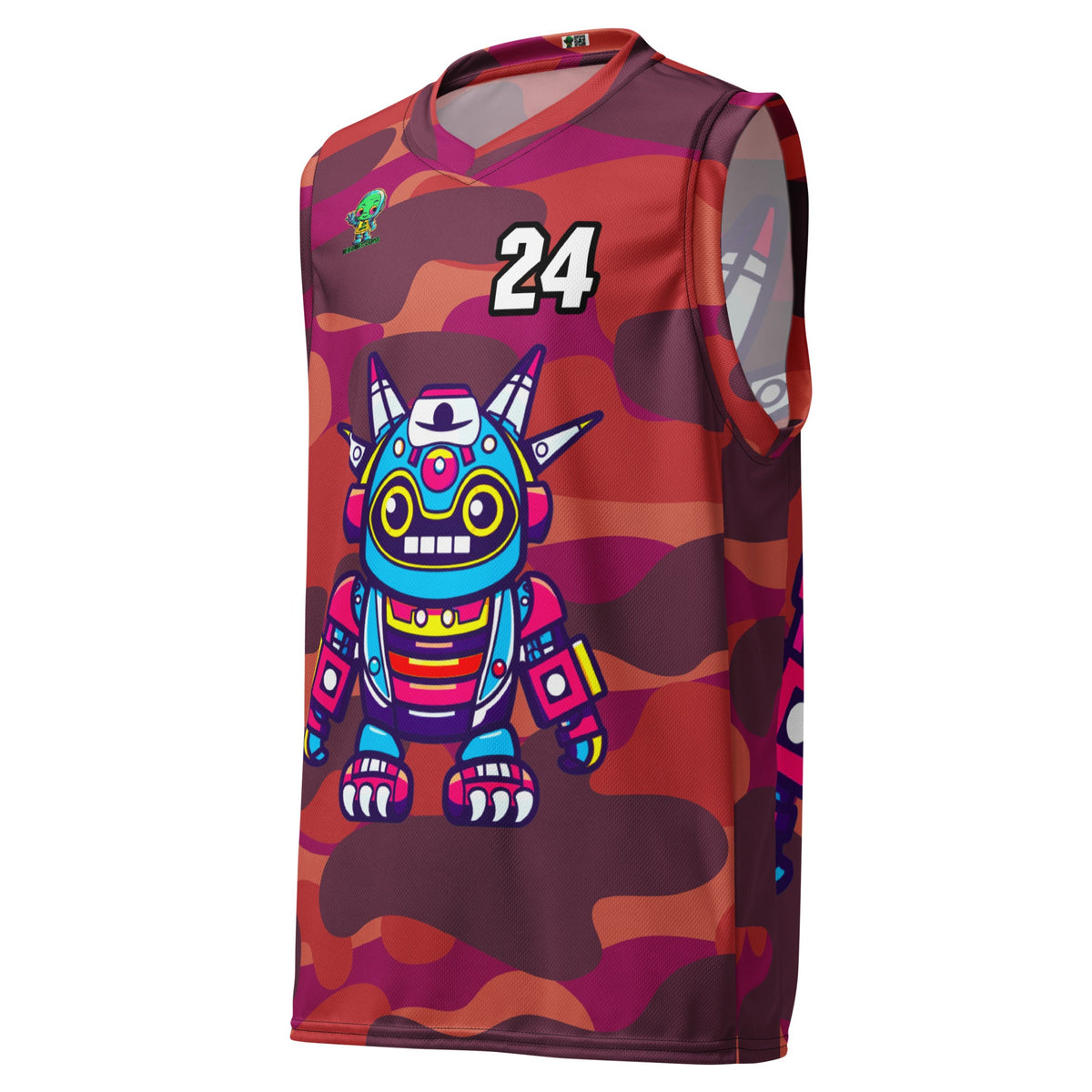 Techno Guardian - Recycled unisex basketball jersey - Inferno Camo Colorway - BBairt
