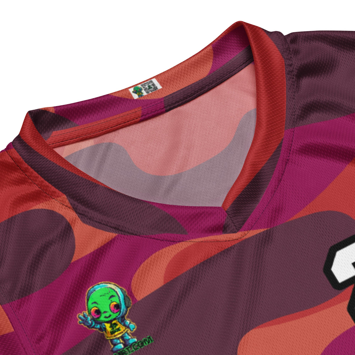 Techno Guardian - Recycled unisex basketball jersey - Inferno Camo Colorway - BBairt