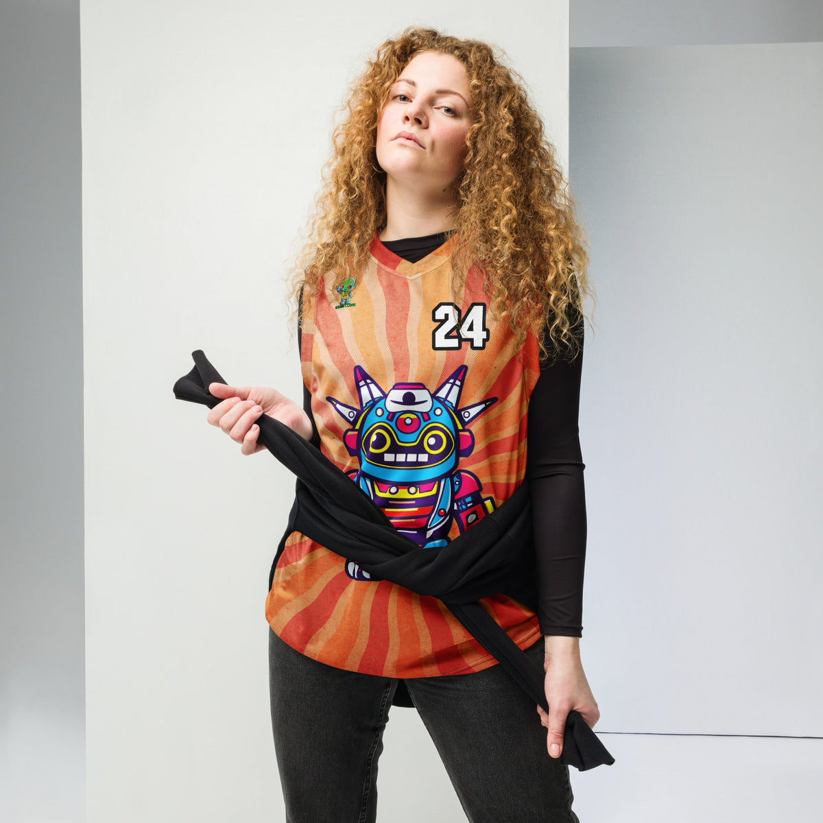 Techno Guardian - Recycled unisex basketball jersey - Solar Flare Colorway - BBairt