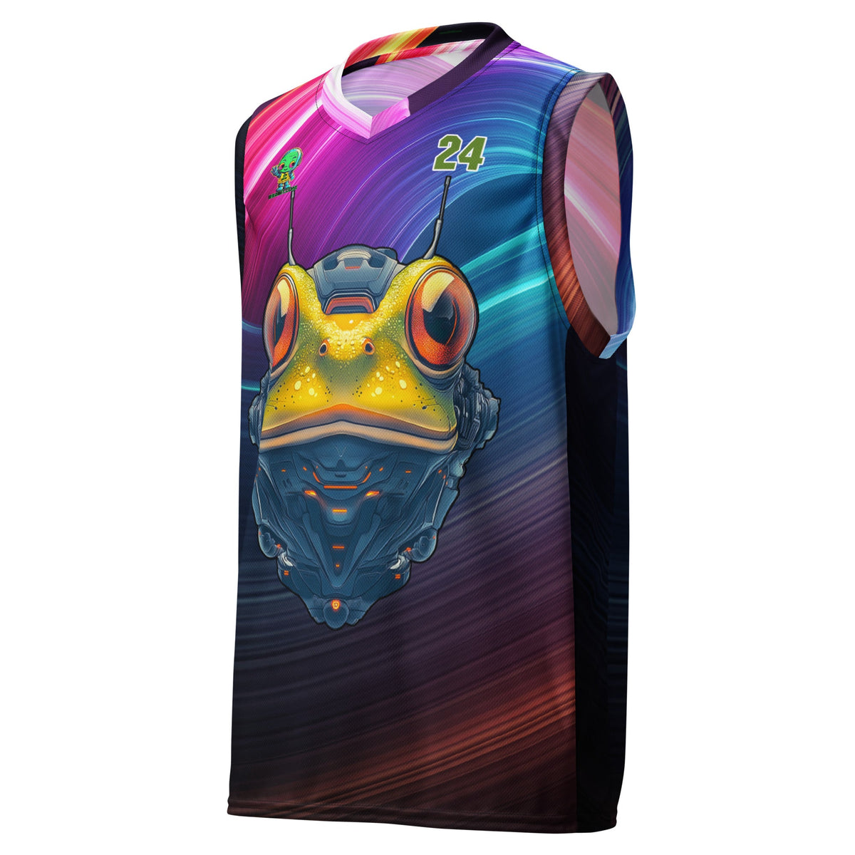 Techno Toad - Recycled unisex basketball jersey - BBairt