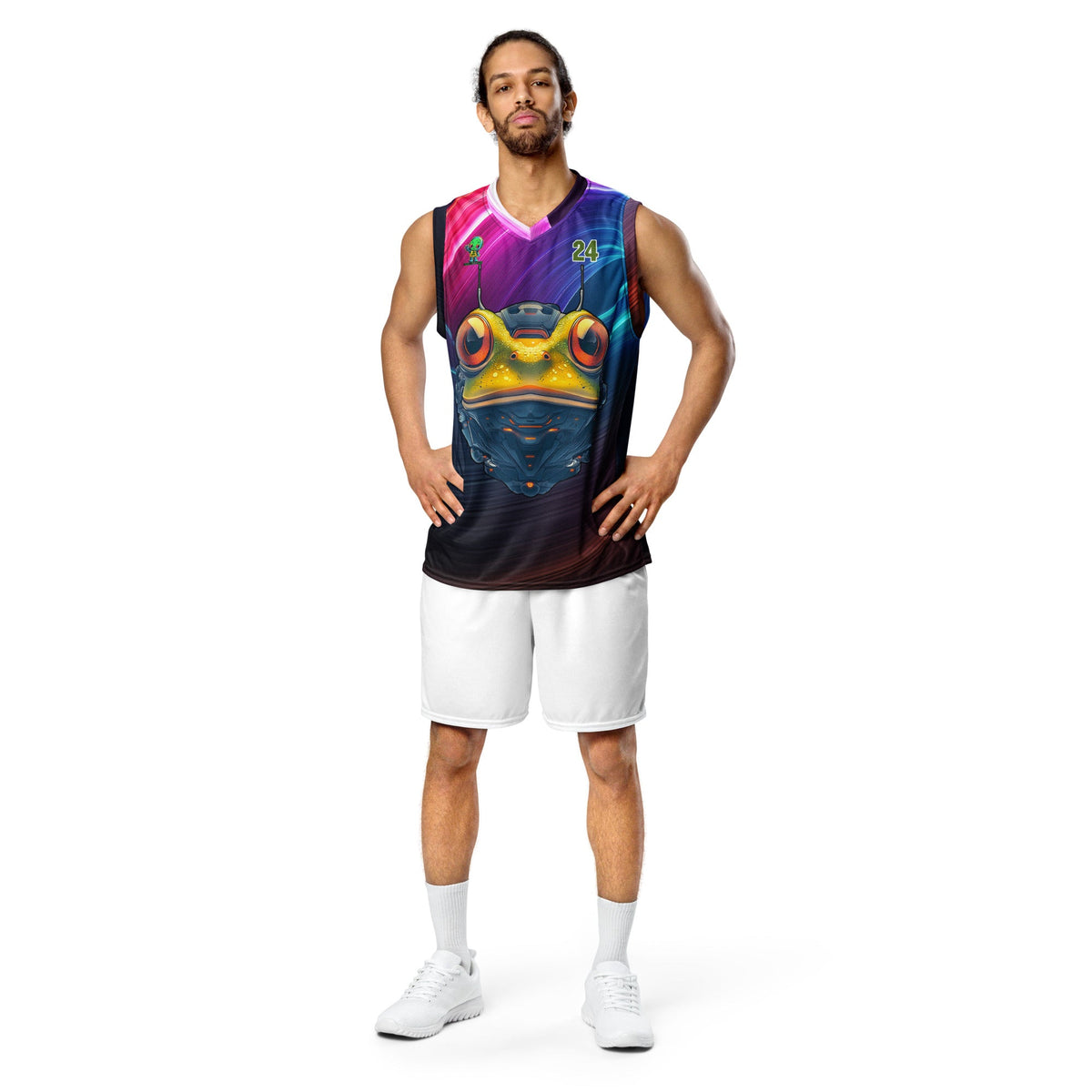 Techno Toad - Recycled unisex basketball jersey - BBairt