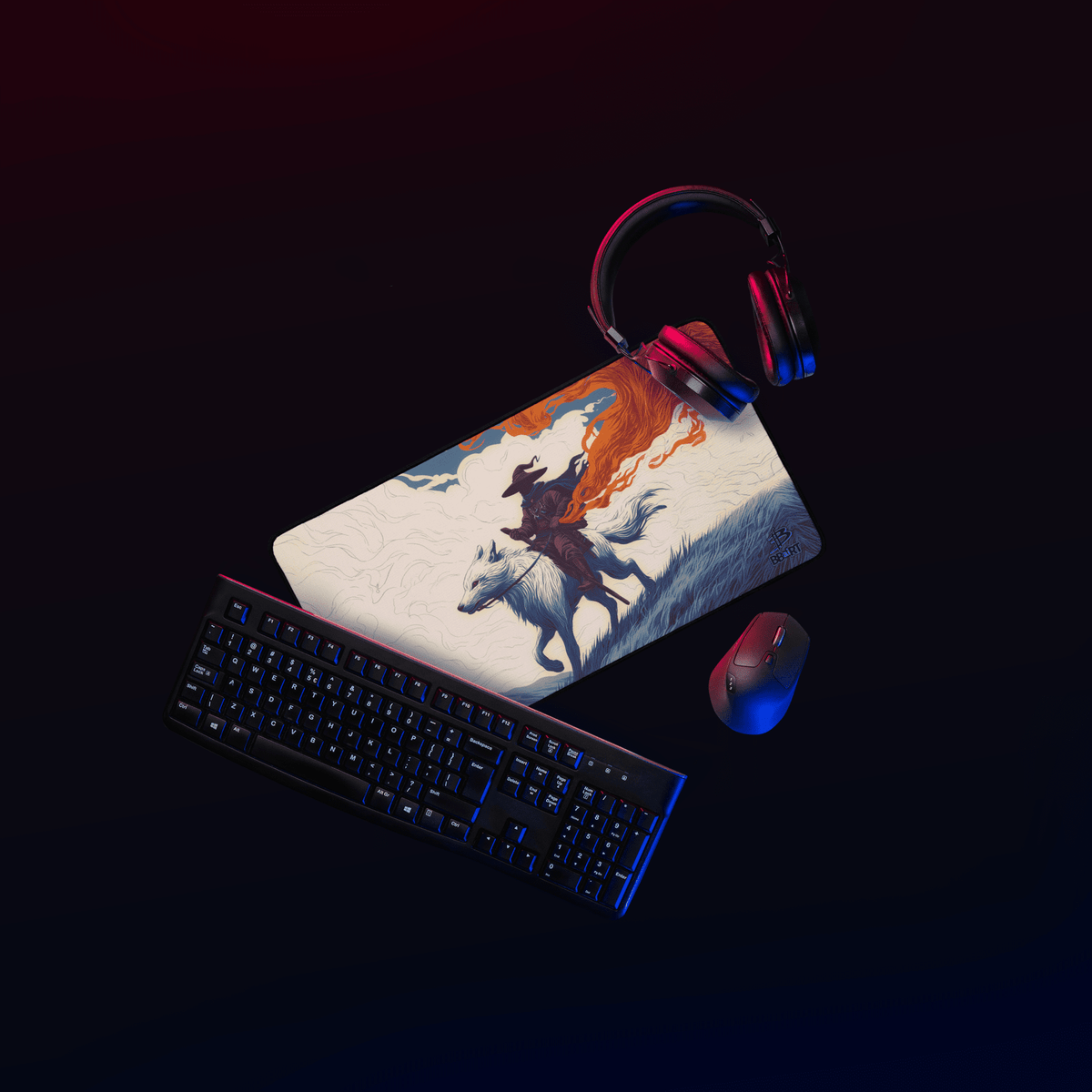 The Embertrail Rider Desk Mat - Legends of the Veilrift