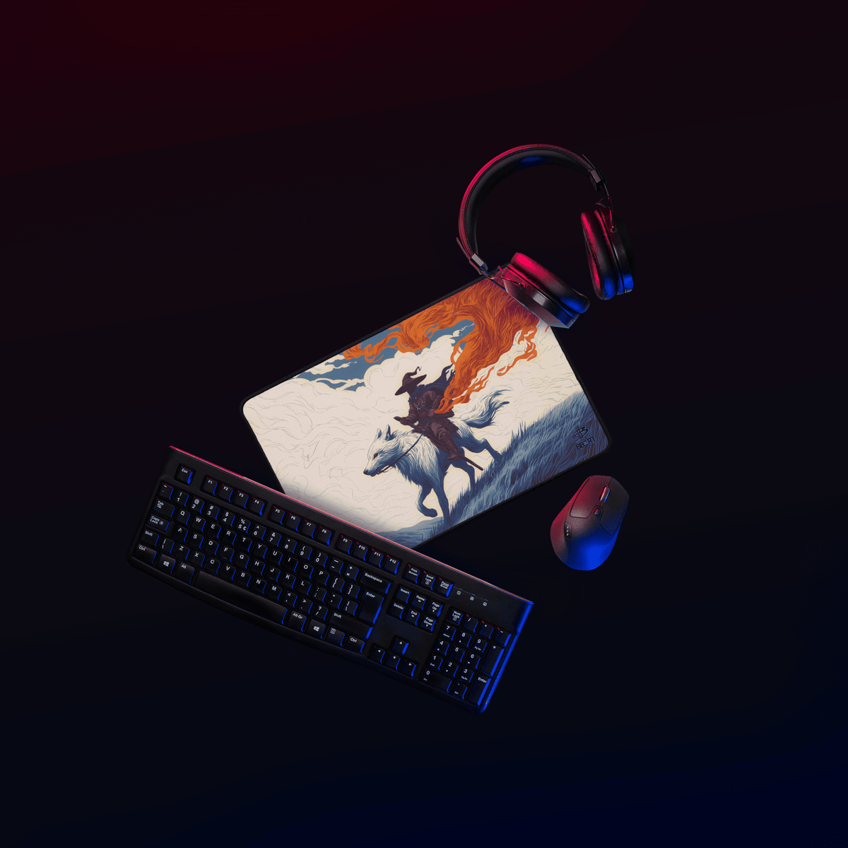 The Embertrail Rider Desk Mat - Legends of the Veilrift
