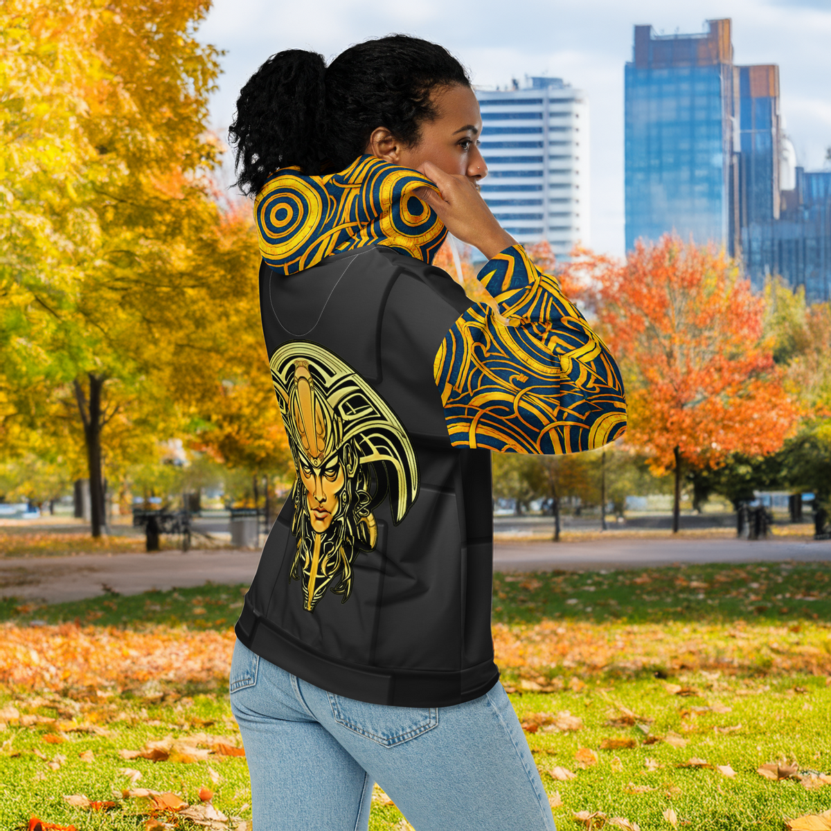 The Mask of Valor: Kara - Unisex All - Over Print Zip Hoodie - BBairt