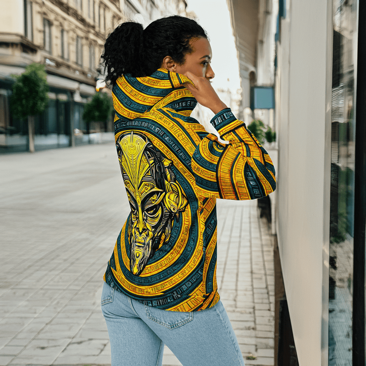The Mask of Wisdom: Alden - Unisex All - Over Print Zip Hoodie - BBairt