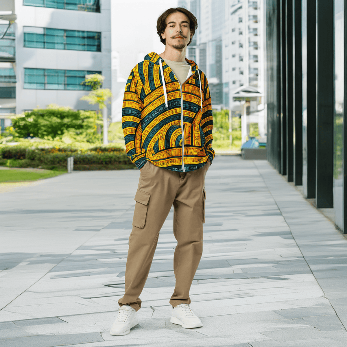 The Mask of Wisdom: Alden - Unisex All - Over Print Zip Hoodie - BBairt