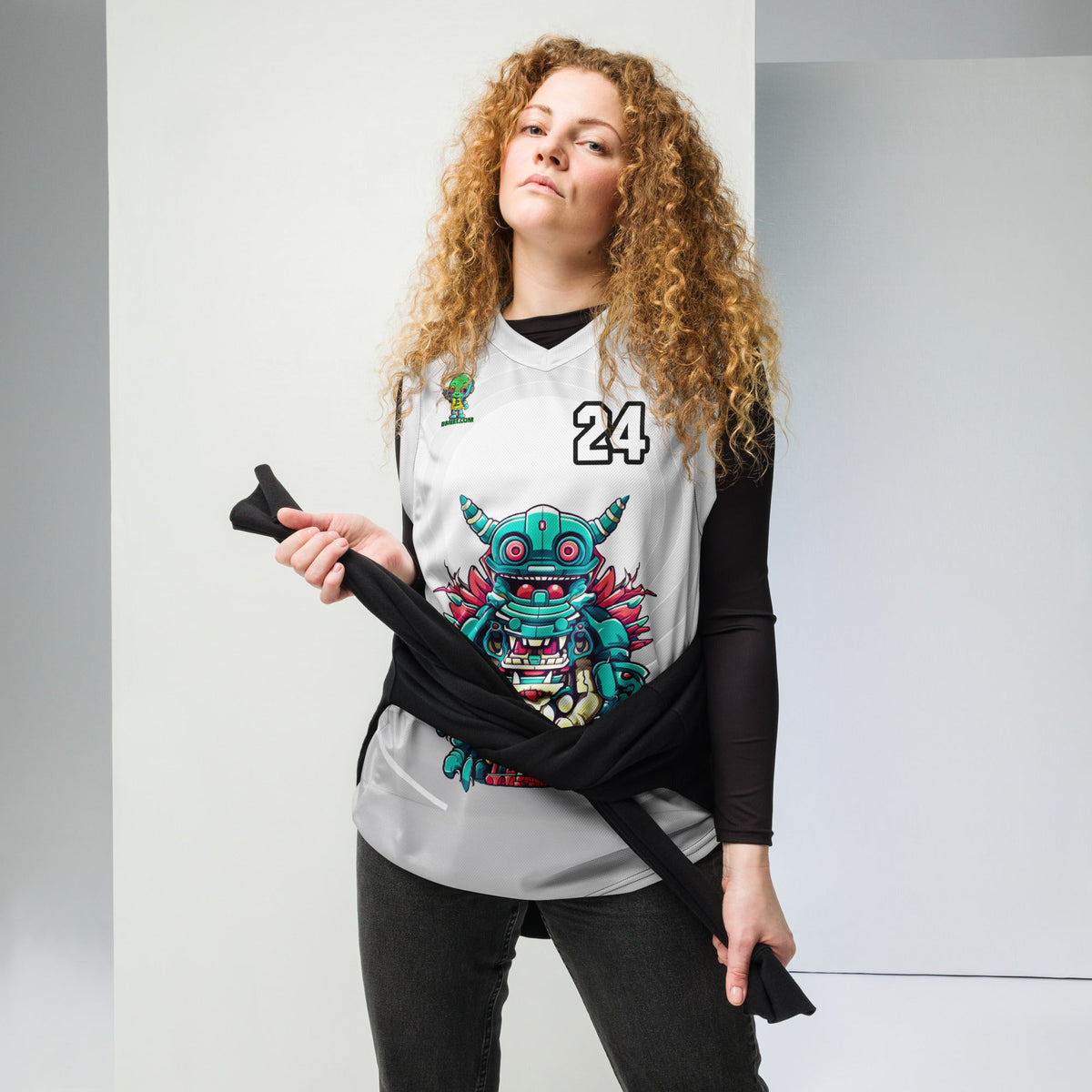 Toy Town Watchman - Recycled unisex basketball jersey - Ivory Vortex - BBairt