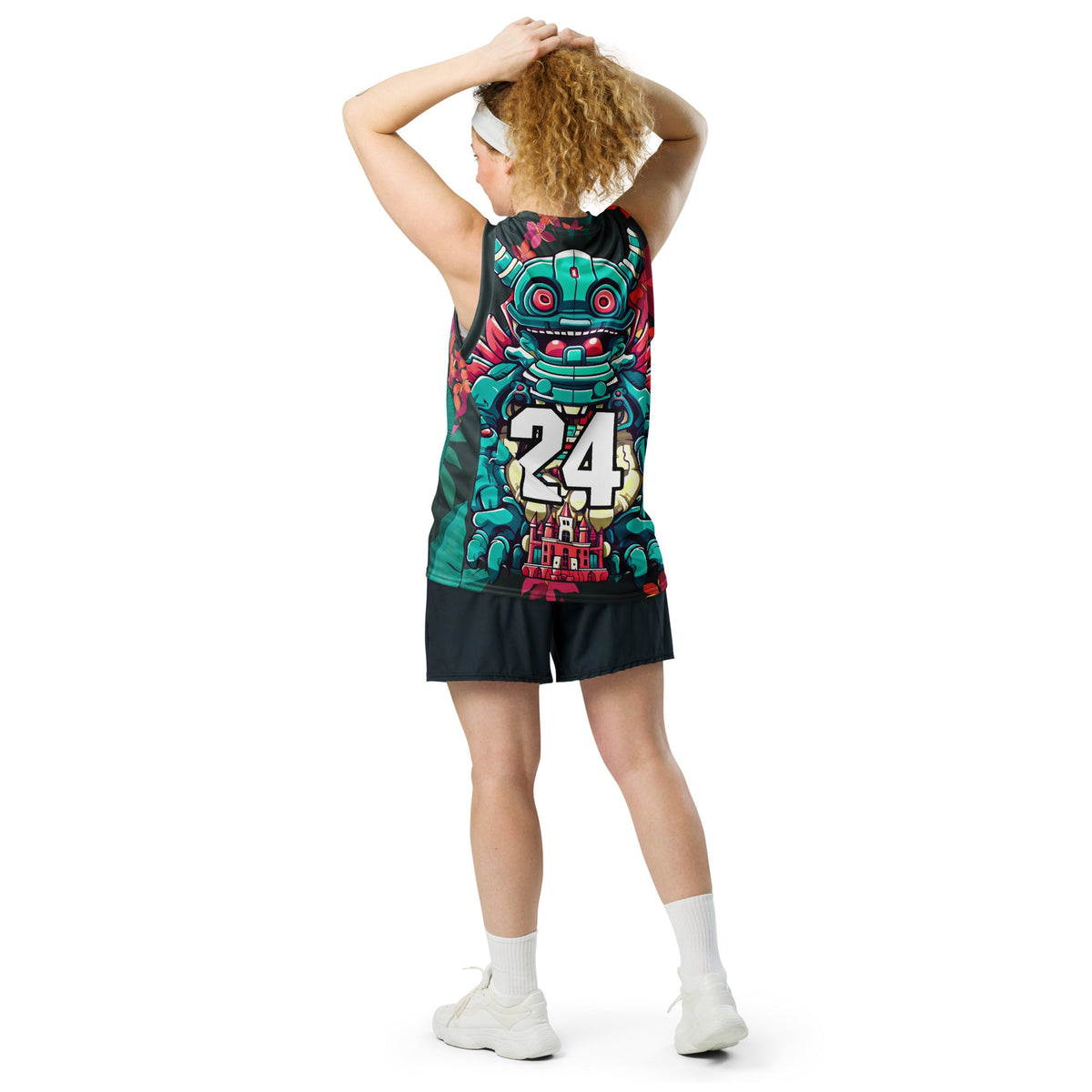 Toy Town Watchman - Recycled unisex basketball jersey - Midnight Jungle - BBairt