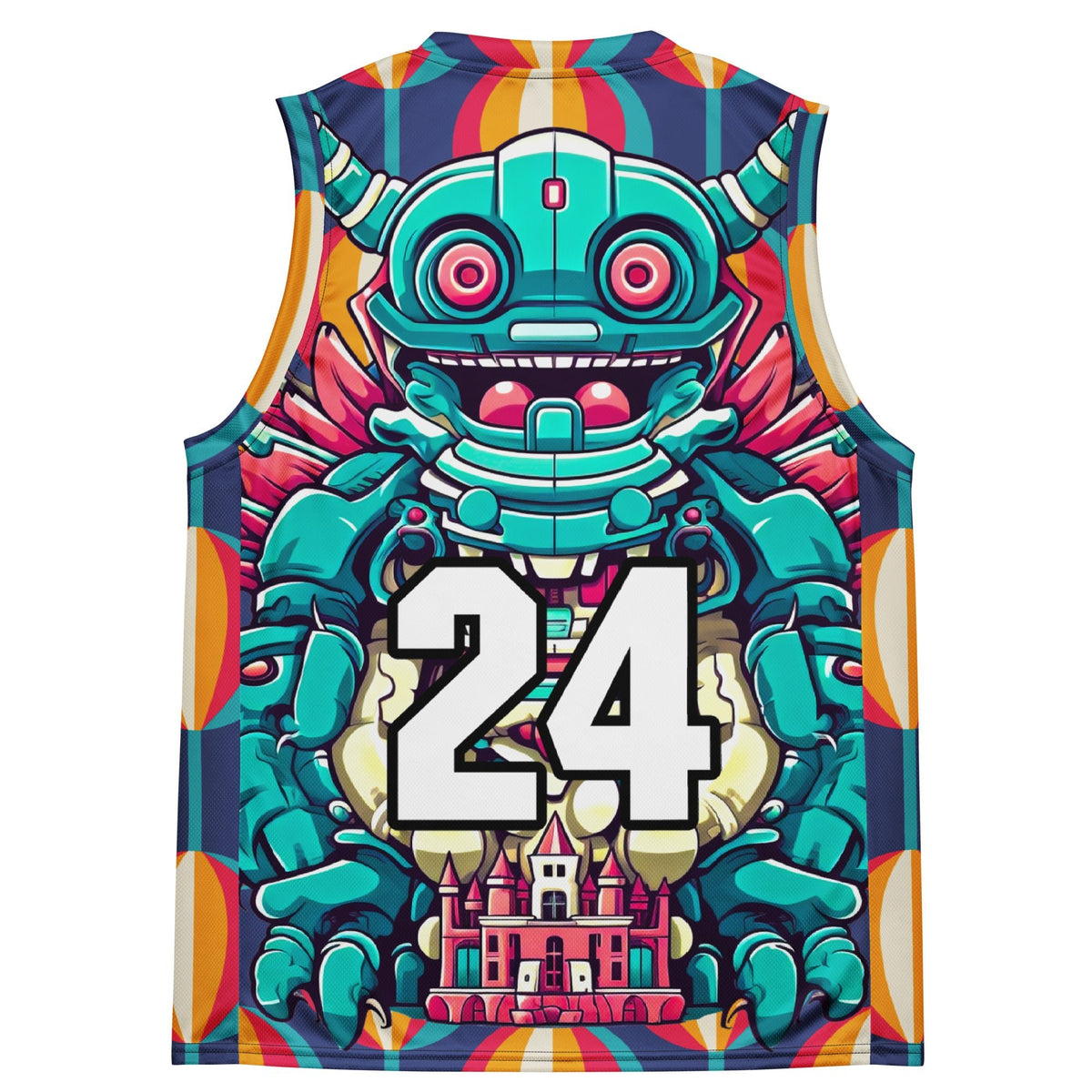 Toy Town Watchman - Recycled unisex basketball jersey - Retro Carnival - BBairt