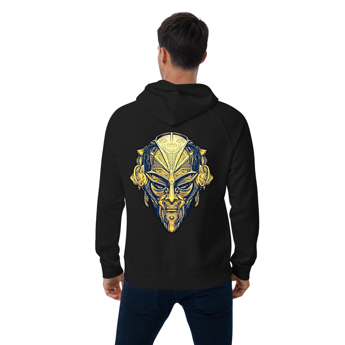 The Mask of Wisdom: Alden - Unisex Eco Raglan Hoodie