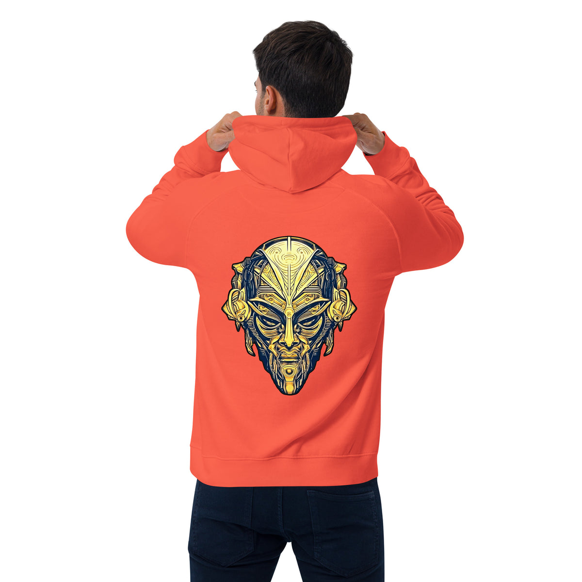 The Mask of Wisdom: Alden - Unisex Eco Raglan Hoodie