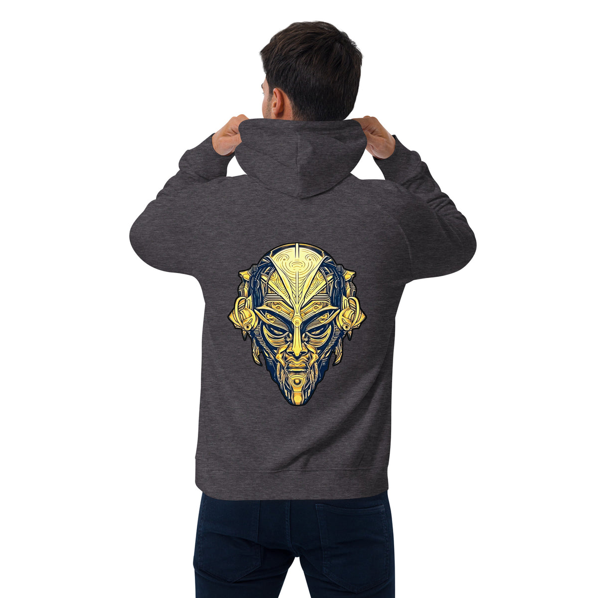 The Mask of Wisdom: Alden - Unisex Eco Raglan Hoodie