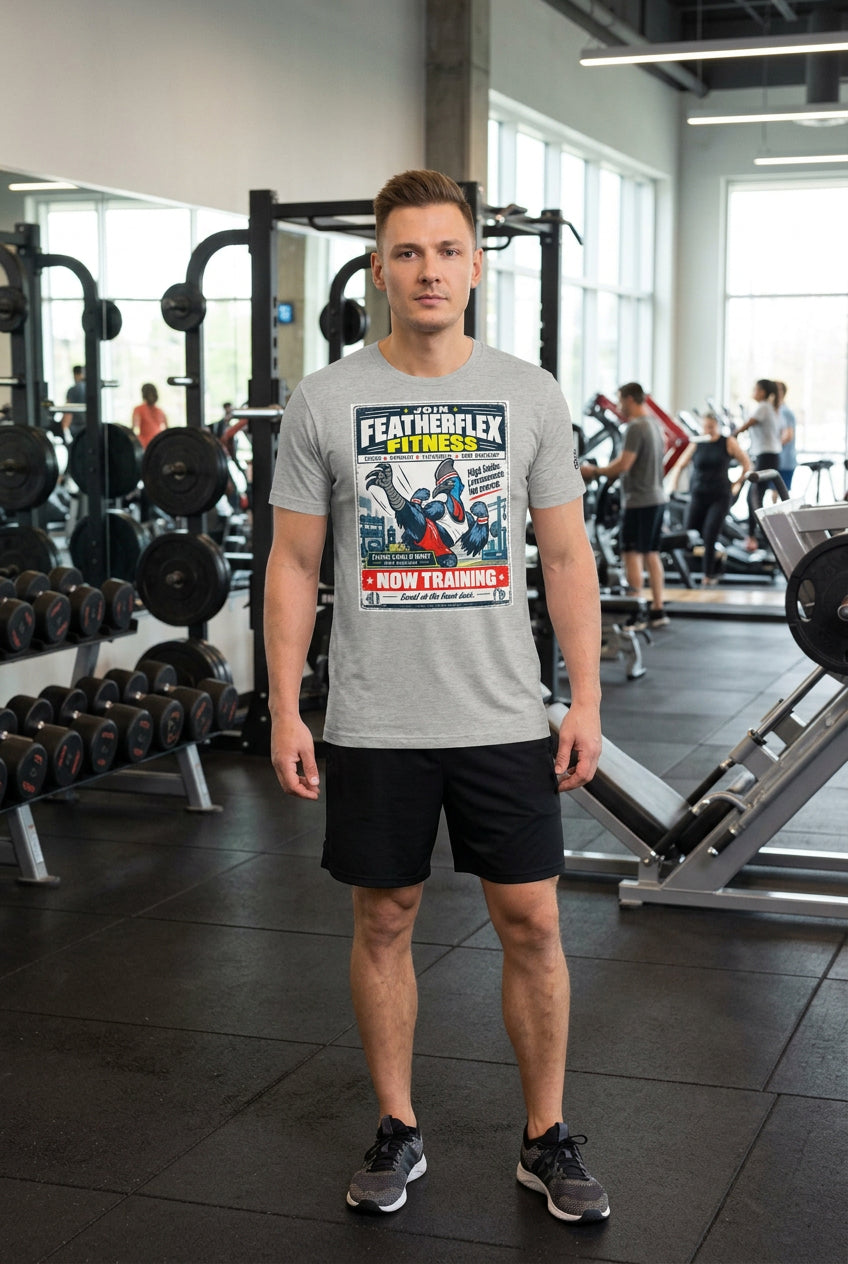 Featherflex Fitness – Birds of Labor unisex staple T-shirt, athletic heather front view mockup