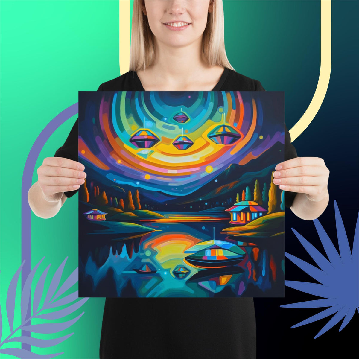 Visitors at Lakeside Haven - Photo paper poster - BBairt
