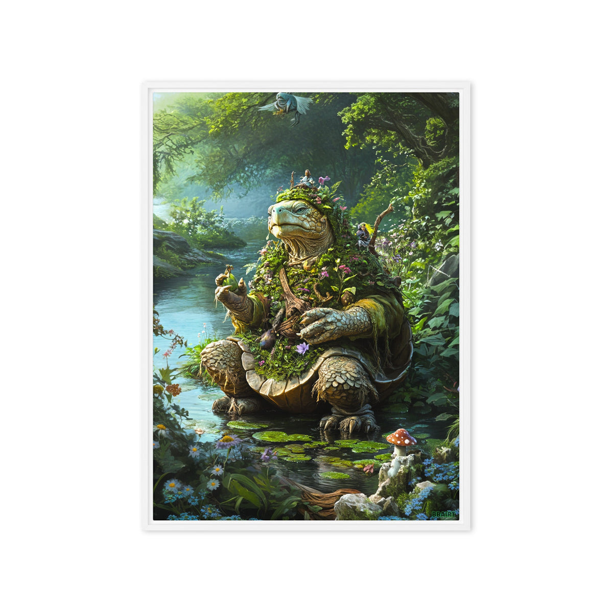 Wiseheart the Druid Turtle - Framed Canvas Print - BBairt