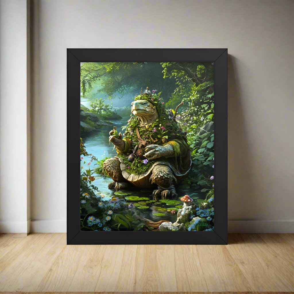 Wiseheart the Druid Turtle - Framed Matte Poster - BBairt