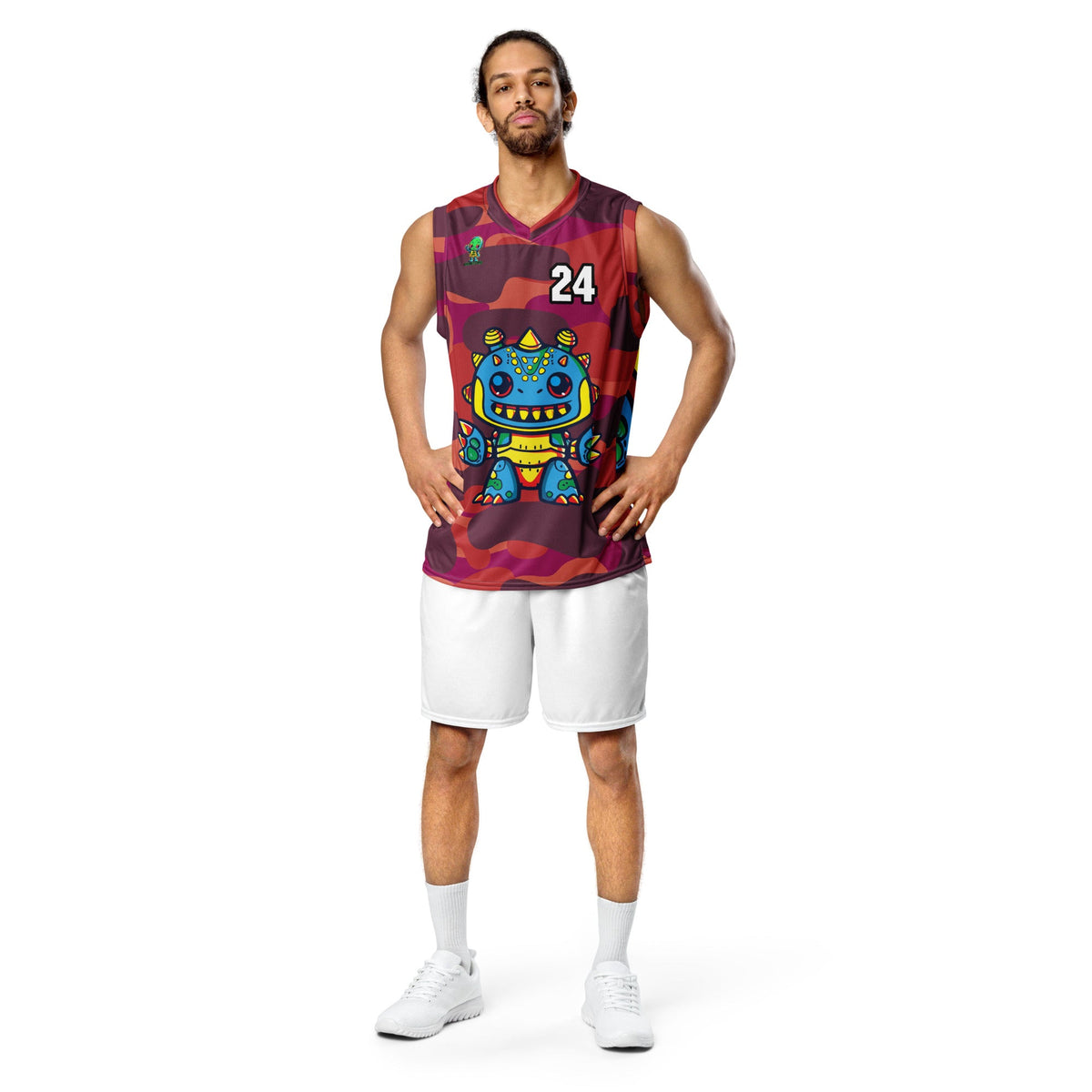 Zippy Zoid - Recycled unisex basketball jersey - Inferno Camo Colorway - BBairt