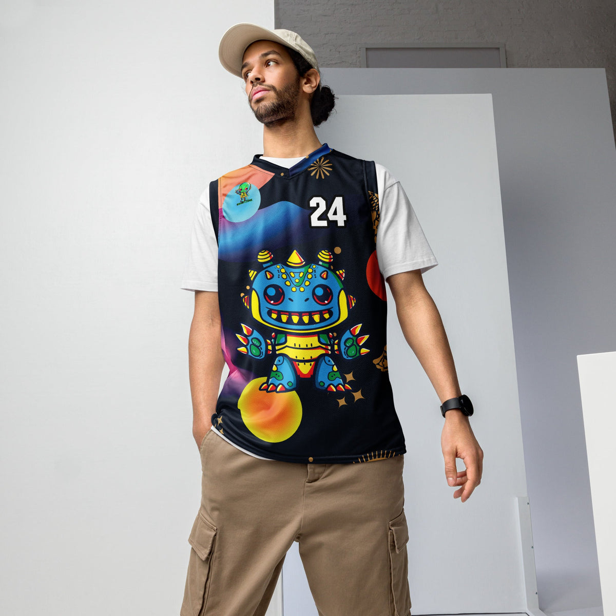 Zippy Zoid - Recycled unisex basketball jersey - Nebula Night Colorway - BBairt