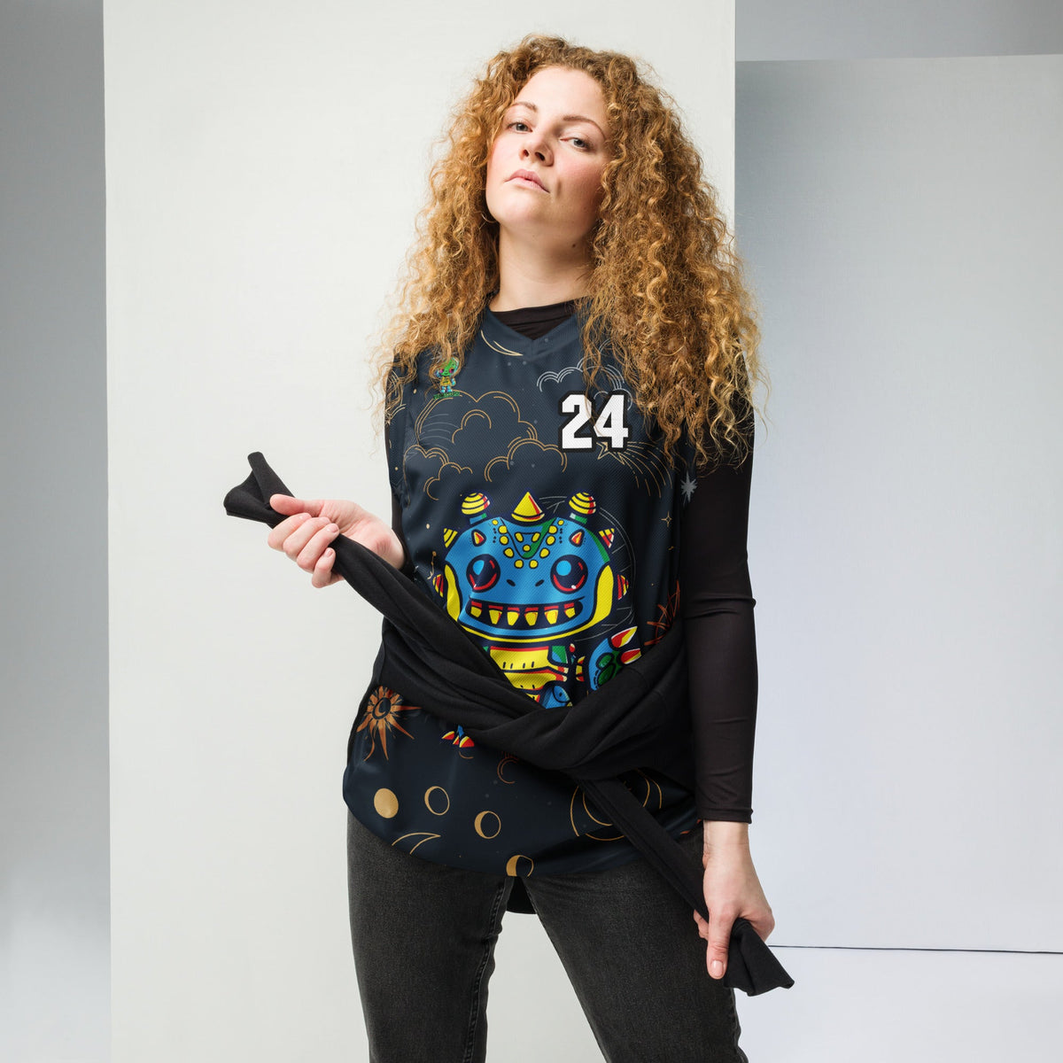Zippy Zoid - Recycled unisex basketball jersey - Starry Odyssey Colorway - BBairt
