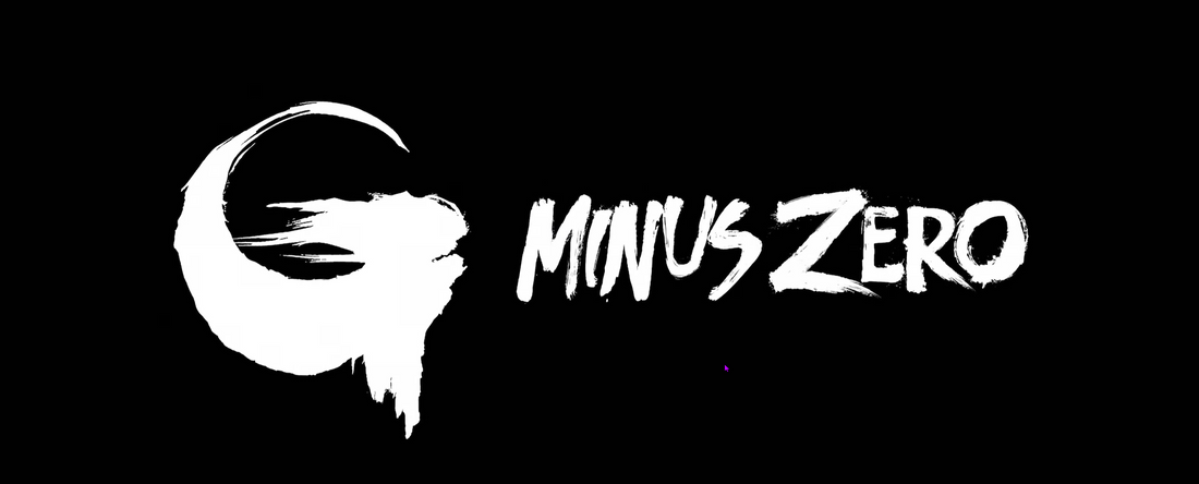 Godzilla Minus Zero logo in white brush lettering on a black background