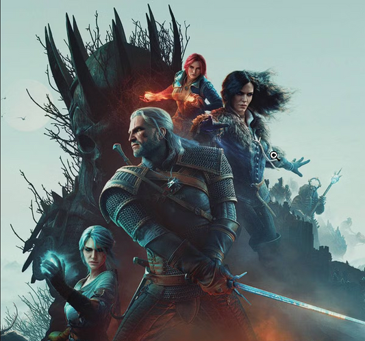 The Witcher 3 Remastered featuring Geralt, Yennefer, Triss, and Ciri