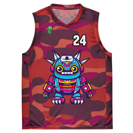 Techno Guardian - Recycled unisex basketball jersey - Inferno Camo Colorway