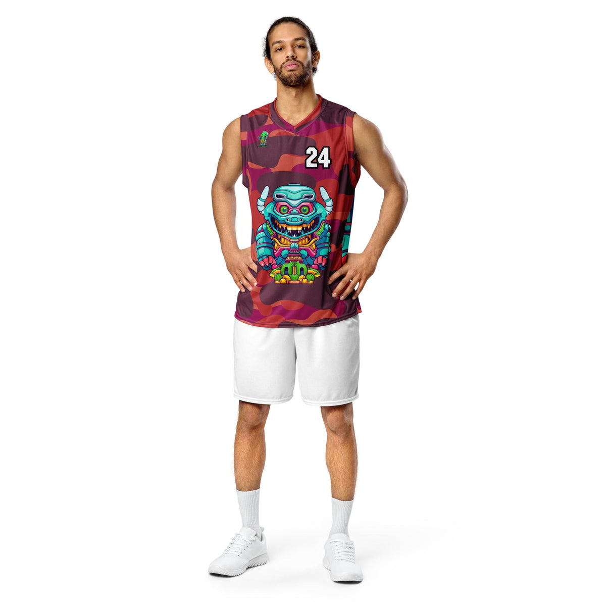 Astro Protector - Recycled unisex basketball jersey - Inferno Camo Colorway - BBairt