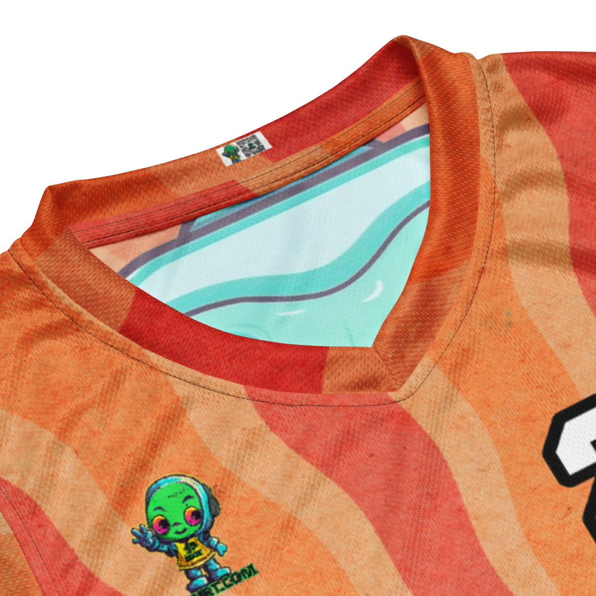 Astro Protector - Recycled unisex basketball jersey - Solar Flare Colorway - BBairt