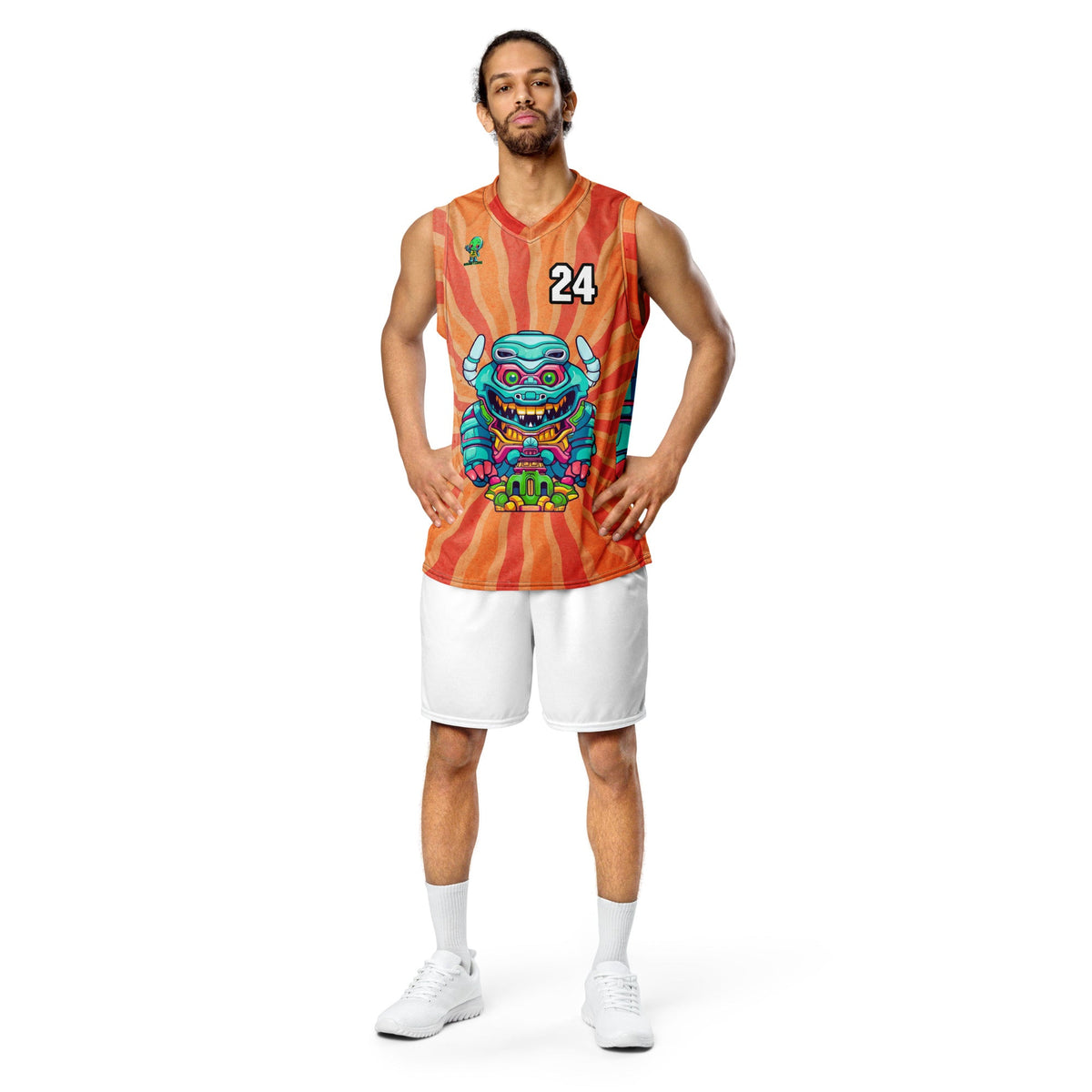 Astro Protector - Recycled unisex basketball jersey - Solar Flare Colorway - BBairt