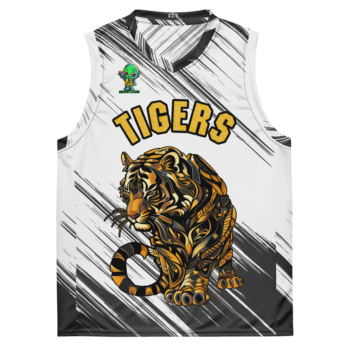 Bengal Brilliance - Recycled unisex basketball jersey - Abstract Black and White - BBairt