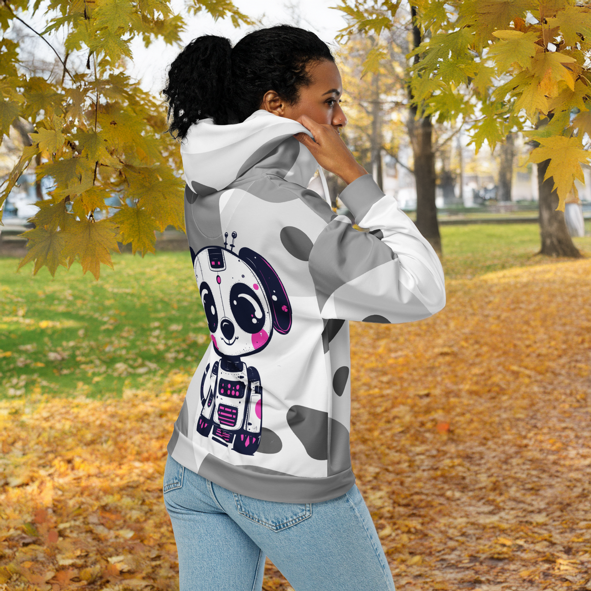 Blinky the Robopup - Unisex All - Over Print Zip Hoodie - BBairt