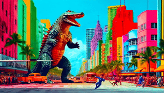 Miami Megasaur – Desk Mat