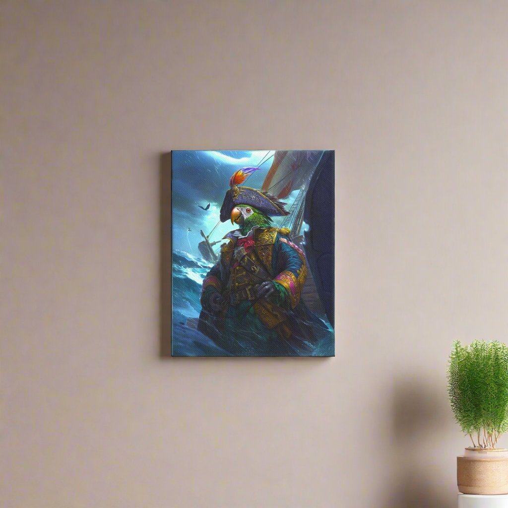 Captain Plume the Pirate Parrot - Canvas Print - BBairt