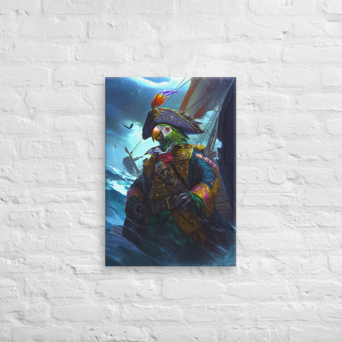 Captain Plume the Pirate Parrot - Canvas Print - BBairt