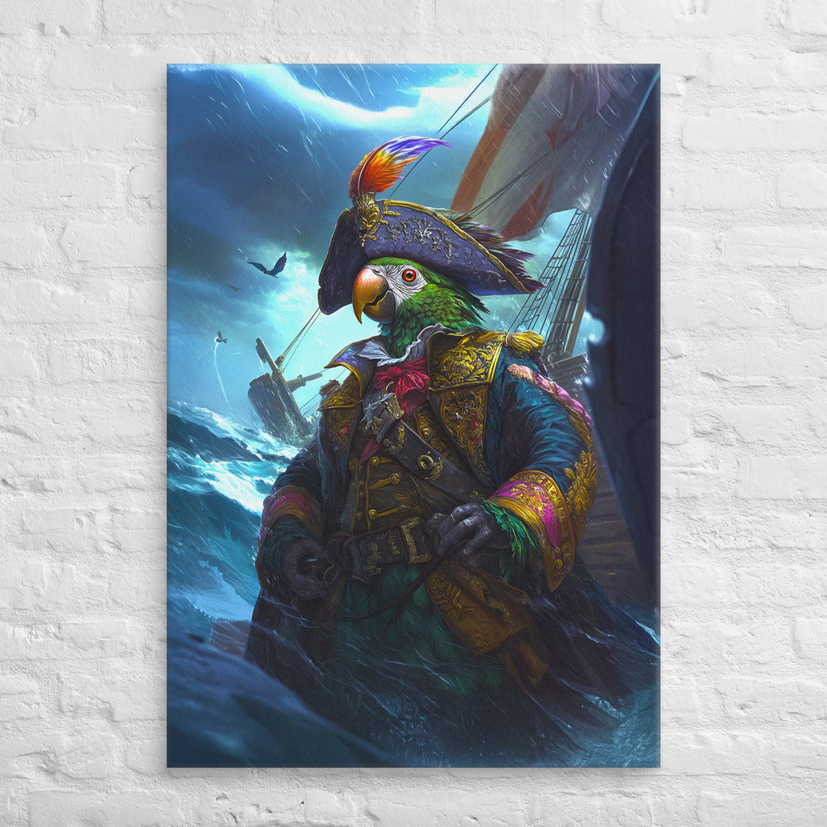 Captain Plume the Pirate Parrot - Canvas Print - BBairt