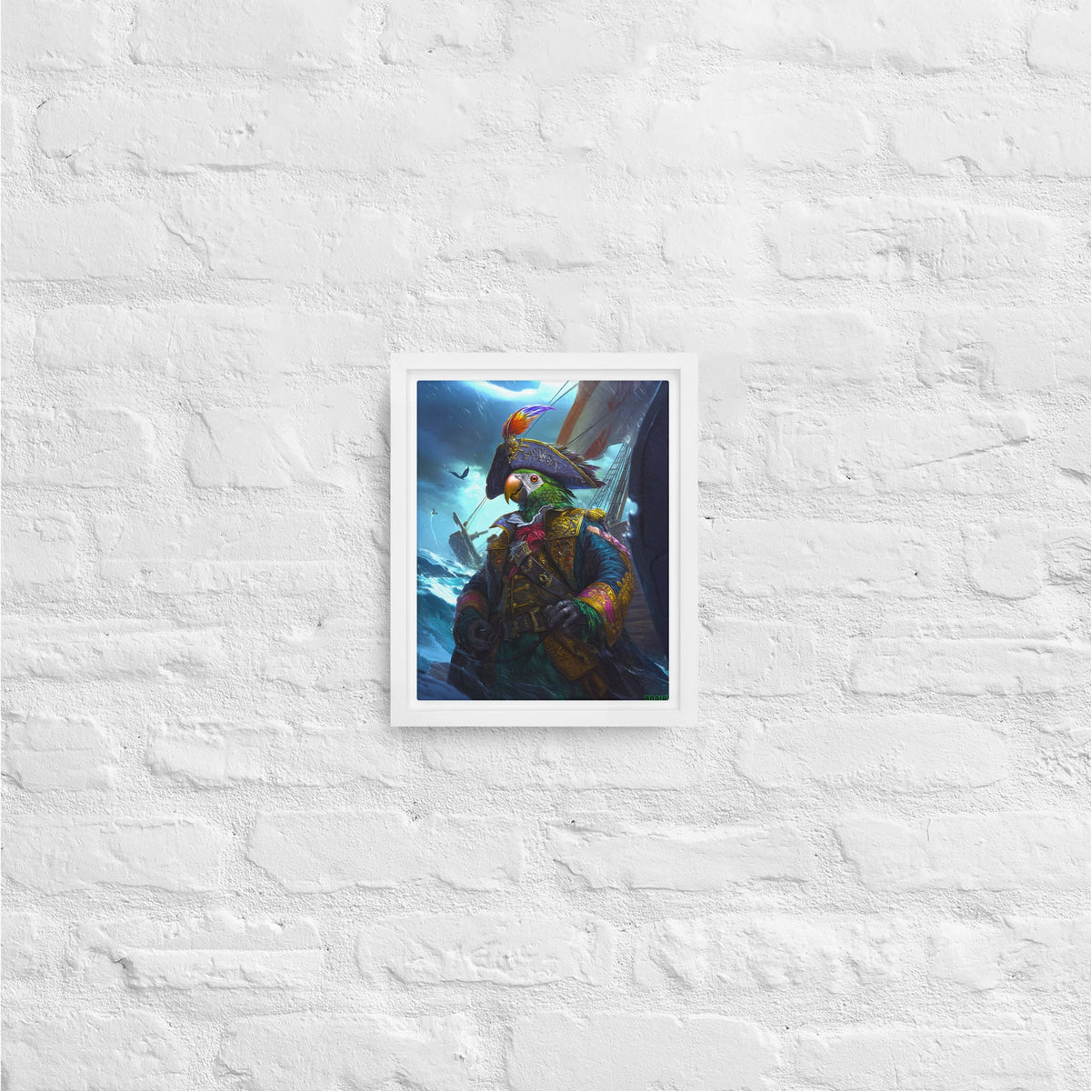Captain Plume the Pirate Parrot - Framed Canvas Print - BBairt