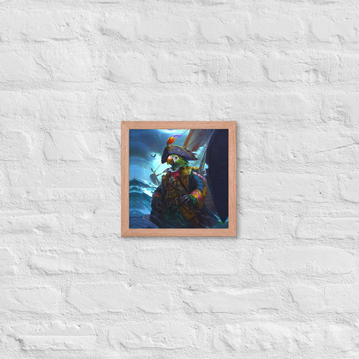 Captain Plume the Pirate Parrot - Framed Matte Poster - BBairt