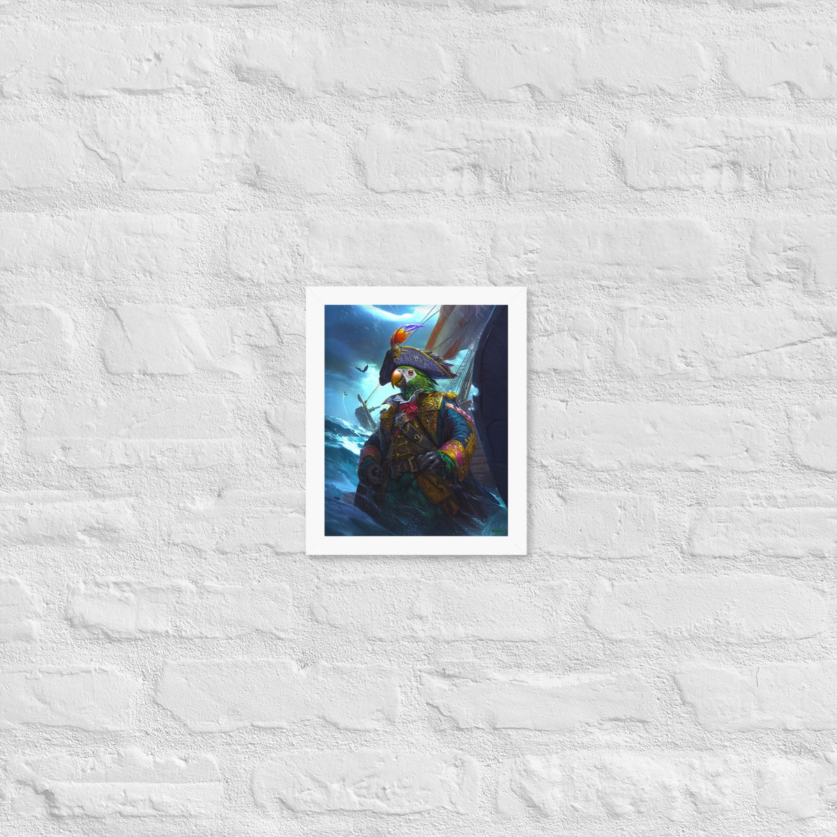 Captain Plume the Pirate Parrot - Framed Photo Paper Poster - BBairt