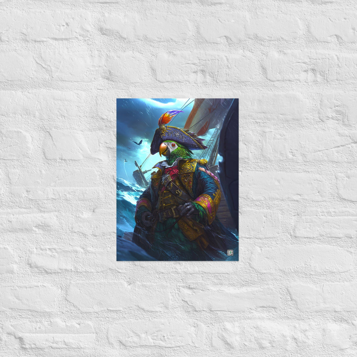 Captain Plume the Pirate Parrot - Matte Poster - BBairt