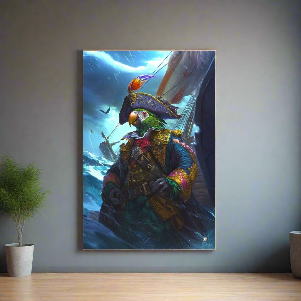 Captain Plume the Pirate Parrot - Matte Poster - BBairt