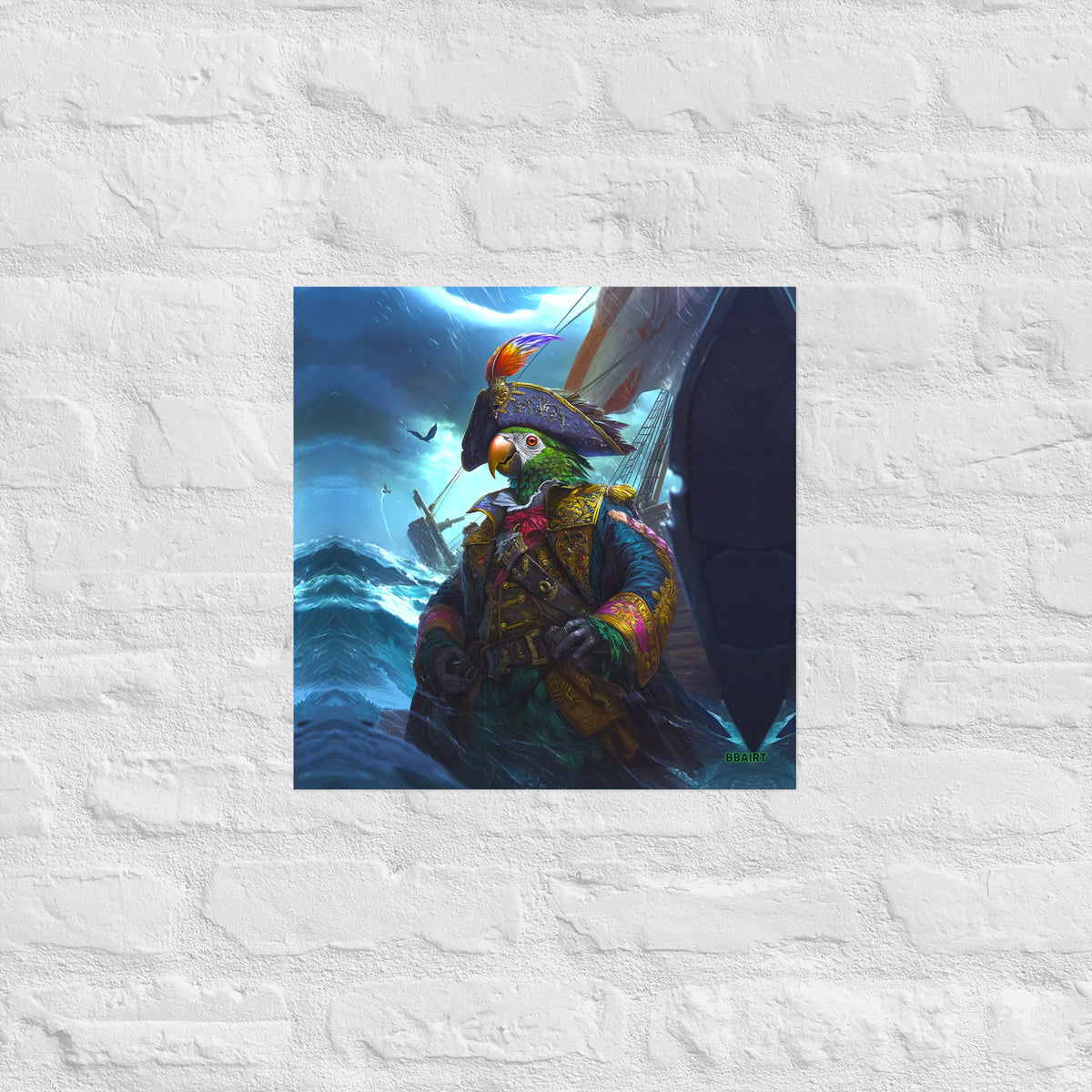 Captain Plume the Pirate Parrot - Photo Paper Poster - BBairt